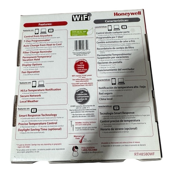 Honeywell White Programmable Thermostat - Picture 3 of 4